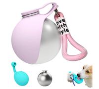 Foldable Pet Water Bottle for Travel,2 in 1 Portable Leak-Proof & Compact Dog Water Bottles,Stainless Steel Bottle & Silicone Bowl for Dogs on Walks,Small Dogs Travel Bottles (Pink)