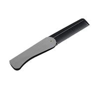 Foldable Pocket Comb - Compact Grooming Tool for Beard Styling | Stainless Steel Teeth with Protective Case, Smooth Edge Finish, Portable Hair Care Accessory for Daily Use Travel Office Bag
