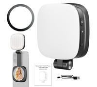 Foldable Selfie Ring Light for Phone, 850mAh Battery Magnetic LED Light with Makeup Mirror, Adjustable 5 Brightness Levels for Video Recording Streaming Video Conferencing Makeup Application