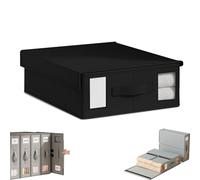 Foldable Sheet Set Organizer, Multi-Use Storage Bags Dustproof Organizer for Bedding Quilts Blankets, Foldable Sheet Storage Set, Oxford Fabric with Window (Black)