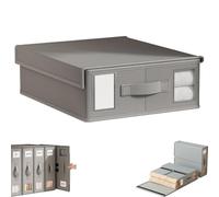 Foldable Sheet Set Organizer, Multi-Use Storage Bags Dustproof Organizer for Bedding Quilts Blankets, Foldable Sheet Storage Set, Oxford Fabric with Window (Grey)