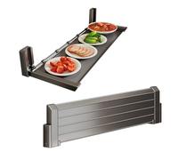 Foldable Shelf with 5 Hooks 48cm Hanging Storage Rack for Kitchen No Drilling Required Easy to Clean Ideal for Living Room Bathroom Balcony Organization