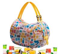Foldable Shopping Bag, Grocery Storage Tote, Sturdy, Nylon Carryall with Handles, 15.75x15.75 Inches, Strong Load Bearing Design for Fruits, Snacks, Soda, Water, Cake, Beer, Drinks