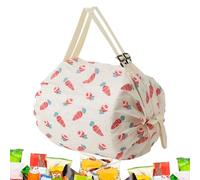 Foldable Shopping Bag, Grocery Storage Tote, Sturdy, Nylon Carryall with Handles, 15.75x15.75 Inches, Strong Load Bearing Design for Fruits, Snacks, Soda, Water, Cake, Beer, Drinks