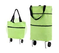 Foldable Shopping Trolley Bag with Wheels, Large Capacity Collapsible Grocery Cart, Heavy Duty Reusable Tote for Travel Supermarket Camping (B)