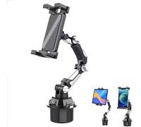 Foldable Tablet Stand Fits Most Cup Holders,Car Cup Holder Tablet Mount | Heavy Duty Anti-Shake Phone Stand,360° Rotation,Adjustable Arm,Expandable Cup Holder Phone Tablet Mount for Car, Truck
