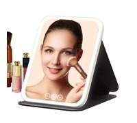 Foldable Vanity Mirror, Portable Led Lighted Tool, 6.89 Inches Versatile with Touch Feature, Travel Makeup Mirror, Reliable Rechargeable Accessory with Modern Design, Beauty Tool for Home and Travel