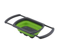 Foldable Vegetable Drainer Basket | Expandable Fruit & Veggie Washing Colander | Space Saving Kitchen Organizer/Salad Prep/Dish Drying Rack | Foldable, Secure Base (Verde)