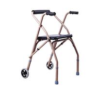 Foldable Walker with Seat Multi-Function Folding Walking Aids Walking Frame Four-Wheel Auxiliary Elderly Walker VBTJWRFE
