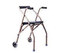 Foldable Walker with Seat Multi-Function Folding Walking Aids Walking Frame Four-Wheel Auxiliary Elderly Walker VBTJWRFE