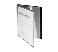 FolderSys - Carpeta con 30 fundas transparentes (PP, 1 unidad), color negro