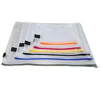 FolderSys - Set de 6 bolsas con cremallera (PVC), colores surtidos