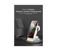 Folding 5-in-1 Wireless Charging Power Stand with Magnetic Charging, for 16 Pro and Watch Ultra 8 Black