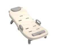 Folding Baby Shampoo Chair, Adjustable Lying Bath Chair, 16.34x34.25x11.81 Inches, Foldable Toddler Head Hair, Non Slip Ergonomic Design for Boys & Girls Bath Time Comfort (White)