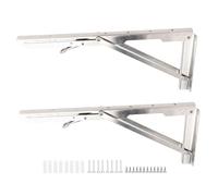 Folding Bench Table Wall Shelf | 15.6 Inch Heavy Duty Stainless Steel Bracket | 250kg Load Capacity for Laundry Station / Workbench / Garage | Space Saving Wall Mounted Design