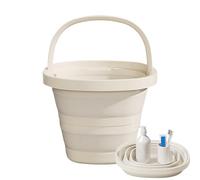 Folding Bucket - 10L Water Container For Beach | PP Spill Proof Water Bucket with Sturdy Handle, Portable Lightweight Space Saving Pail For Camping Car Washing Fishing