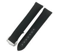 Folding Buckle Nylon Leather Watchband 20mm for Omega AQUA TERRA 150 GMT Curved End Watch Strap
