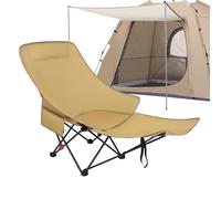 Folding Camping Chair, Portable Picnic Seat, 17.72x35.04x17.72 Inches High Back Reclining Outdoor Chair with Detachable Foot Rest for Garden, Deck, Backpacking, Fishing and Poolside