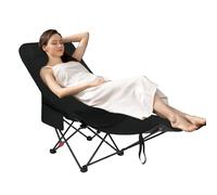 Folding Camping Chair, Portable Picnic Seat, 17.72x35.04x17.72 Inches High Back Reclining Outdoor Chair with Detachable Foot Rest for Garden, Deck, Backpacking, Fishing and Poolside