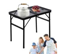 Folding Camping Table, Outdoor Compact Folding Camp Table, 23.62x15.75x22.05 Inches Heavy Duty BBQ Tools Top with Non Slip Top, Adjustable Height Desk for Picnic, Beach and Fishing
