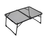 Folding Camping Table, Portable Beach Table with Mesh Desktop Design, Lightweight Metal Outdoor Desk for Picnic Fishing BBQ Travel Use, Compact Foldable Tables for Patio Lawn Car Backyard Activities