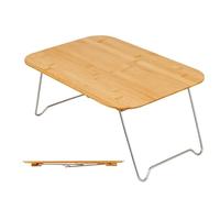 Folding Camping Tables, Wood Picnic Cooking Desk, Wood, Stainless Steel Small Portable Camping Furniture Table for Patio, Tailgating, Rv Travel, Barbecue, Balcony, Backyard, and Garden, 45x30x19.7cm