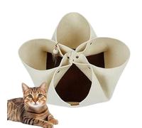 Folding Cat Tunnel, Foldable Kitten Hideplace Felt, Interactive Pet Play Tunnel, Portable Cat Tunnel Cave, Toy Ball Cat Playhouse, Pets Play Tunnel, Foldable Cat Play Cave, Tunnel Toy for Kittens