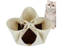 Folding Cat Tunnel, plegable Kitten Hideplace, interactive Pet Tunnel, portátil Cat Túnel Cave, Toy Ball Cat Tunnel, Felt Cat Hideplace with Toy, túnel for Small and Medium Cats