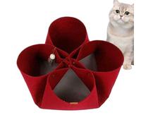 Folding Cat Tunnel, plegable Kitten Hideplace, interactive Pet Tunnel, portátil Cat Túnel Cave, Toy Ball Cat Tunnel, Felt Cat Hideplace with Toy, túnel for Small and Medium Cats