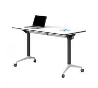 Folding Conference Table Aluminum Alloy Conference Desk, Movable Docking Folding Tables with Wheels for Home Office Classroom