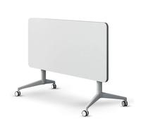 Folding Conference Table, Mobile Training Desk with Silent Wheels Flip Top Rolling Seminar Meeting Desk Business Style Wooden Meeting Table for Office, Conference Rooms, Training Rooms, Classr