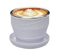 Folding Cup, Reusable Travel Mug, 2.99x2.87 Inches, Coffee Cup, Portable Backpacking Drinkware, Compact 180ml Design with Lid and Lanyard for Home, Kitchen, Beach, Picnic, Camping, Hiking, Outdoor