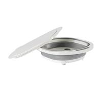 Folding Cutting Board, Drain Basket Sink, Multi Function Colander Board, Space Saving Vegetable Washer Cutter with Lid for Fruit Rice Bbq Kitchen Camping Rv Travel Outdoor Use 15.75x12.6x5.91 Inches