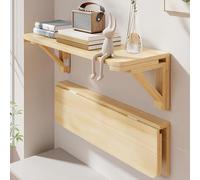 Folding Desk, Wall Mounted Folding Table Small Wall-Mounted Drop-Leaf Table For Small Spaces, Space Saving Computer Table Writing Workstation For Home Office Easy Assembly(120 * 40cm)