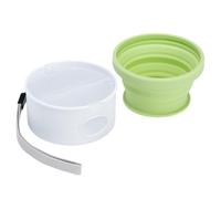 Folding Dog Bowl, Silicone Pet Treat Dish, Outdoor Water Bowls with Integrated Poop Bag Holder, Durable Pet Accessory, Travel Bowl with Compact Design, Hiking Use for Camping Walking