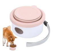 Folding Dog Bowl, Silicone Pet Treat Dish, Outdoor Water Bowls with Integrated Poop Bag Holder, Durable Pet Accessory, Travel Bowl with Compact Design, Hiking Use for Camping Walking