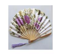 Folding Fan Japanese Style Silk Fan Chinese Bamboo Vintage Waveshaped Keel Dance Hand Fans Craft (Dark Gray)