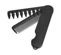 Folding Hair Comb, Mustache Comb, Portable Lightweight Sturdy Material Compact Comfort Grip Versatile Use Space Saver, Beard Grooming Tool for Men Travel Pocket, Black