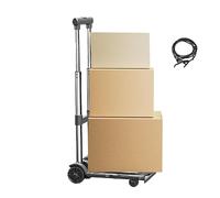 Folding Hand Truck - 43x23cm Heavy Duty Aluminium Folding Sack Trolley Hand Truck, Alloy Adjustable Height Hands Trucks Foldable | For Shopping Grocery Travel Airport Garage Transport