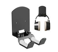 Folding Headphone Wall Hook - No Drill Wall Mount Hanger, Aluminum Folding Headphone Hook with Strong Adhesive, Space Saving Foldable Holder | Mounted Storage for Desk, Bathroom, Computer Setup