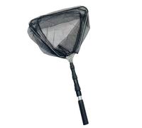 Folding Mesh Net, Versatile Landing Tool, Pond Net with Rubber Mesh, Fishing Gear for Bass Trout, Aquatic Supply, Portable Telescopic Catcher for Saltwater Shores Pier Freshwater River Stream