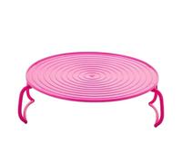 Folding Microwave Tray - 9.25 Inch Microwave Plate Stacker | Abs Kitchen Rack | Heat Resistant Multi Layer - Space Saving Foldable Plate and Bowl Holder with Splash Guard and Steamer Lid for Cooking