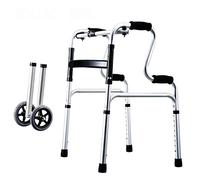 Folding Mobility Walking Aid with 2 Wheels/Folding Mobility Aluminium Walking Frame/Lightweight Elderly Assisted Walker/Lower Limb Training Rollator VBTJWRFE