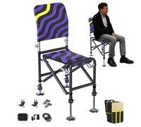 Folding Outdoor Chairs Fishing, Small Adjustable Camping, 13.39x11.81 Inches Angling Chair & Stable Ground Stool, Travel Seating for Backpacking, Picnic, Climbing, and Relaxation