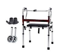Folding Rollator Bedside Commode, Shower Chair, Raised Toilet Seat Walkers for Seniors Walking Frame,Lightweight 3.6kg Foldable Rollator Walker Aid 4 Legs Walking Stick Adjustable Height Standing T