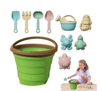 Folding Sand Toys Set with Fruit Bucket for Kids Ages 3+, Outdoor Digging and Tools Made of BS Material, Creative Beach Sandbox Accessories for Camping, Backyard Fun, Pool Time, and Vacation