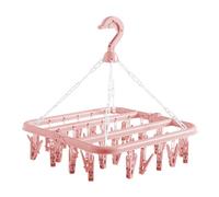 Folding Sock Dryer - Clothes Drying Rack, Clothesline Hanging Rack | Swivel Clothes Hanger Drying Rack with 32 Clips, Underwear Hanger Laundry Drying Hanger for Socks, Bras, Lingerie, Clothes,