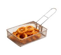 Folding Stainless Steel Frying Basket - Ultra-Fine Mesh Foř Perfect Draining | Portable Outdoor Cooking Strainer For Camping | For Noodles Vegetables Frying, Compact Foldable Design Easy Pack Travel K