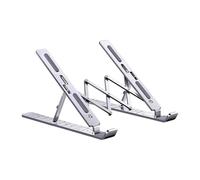 Folding Stand with Adjustable Height, Laptop Folded Holder with Open Base, 9.76x8.07 Inches Aluminum Computer Riser, Sturdy Metal Support, Ergonomic Silver Style for Office, Portable Tool for Travel