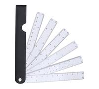 Folding Stick Ruler, Shaped Quilting Tool, 7.87x1.1 Inches Measuring Device with PU Leather PP Build, Engineering Tool, Construction Style with Multi Leaf Design, Workshop Accessory for Sewing